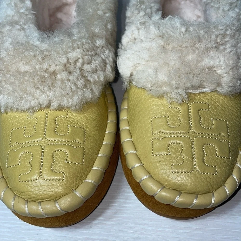 NWOT Tory Burch Leather Shearling Slipper Cornbread Ankle Boot Boho w/ Dustbag